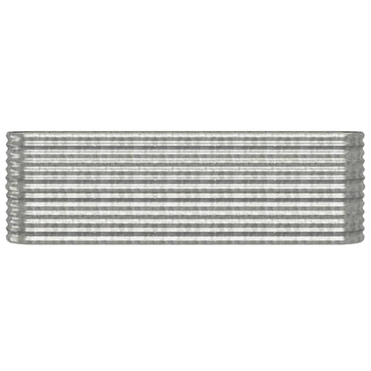 Garden Raised Bed Galvanised Steel 224x40x68 cm Silver