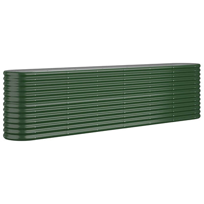 Garden Raised Bed Galvanised Steel 260x40x68 cm Green