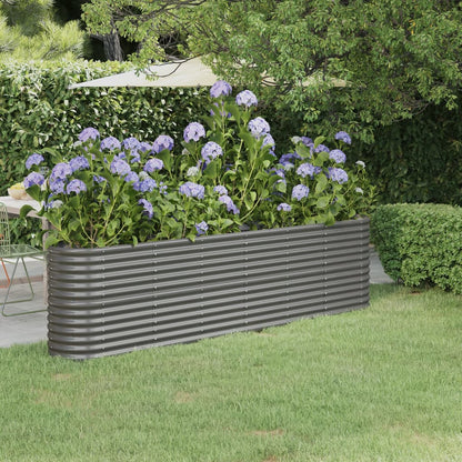 Garden Raised Bed Galvanised Steel 260x40x68 cm Grey