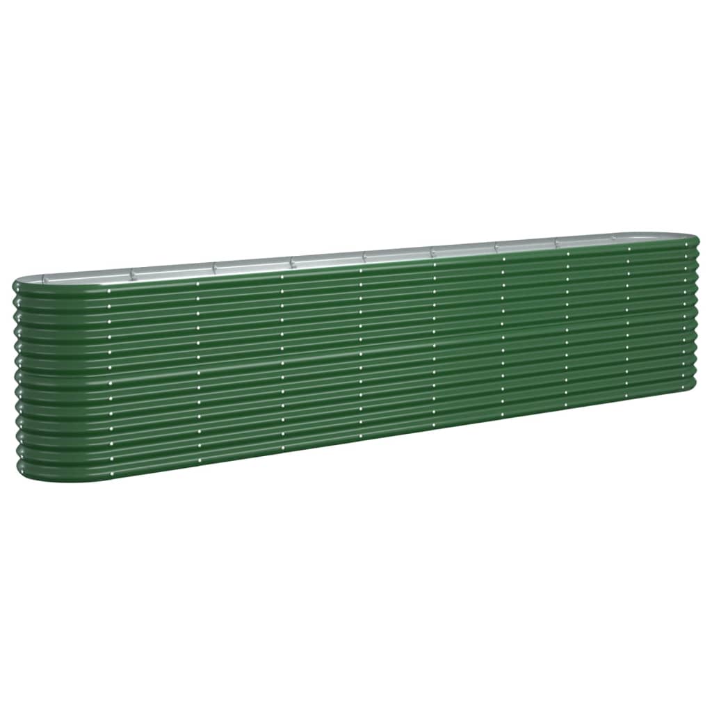 Garden Raised Bed Powder-coated Steel 332x40x68 cm Green