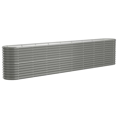 Garden Raised Bed Galvanised Steel 332x40x68 cm Grey