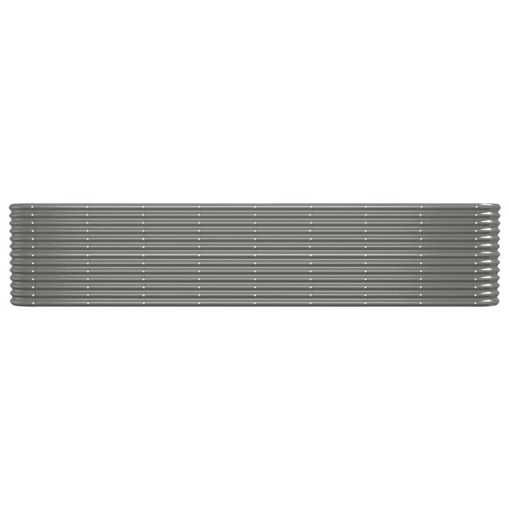 Garden Raised Bed Galvanised Steel 332x40x68 cm Grey