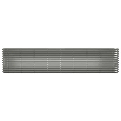 Garden Raised Bed Galvanised Steel 332x40x68 cm Grey