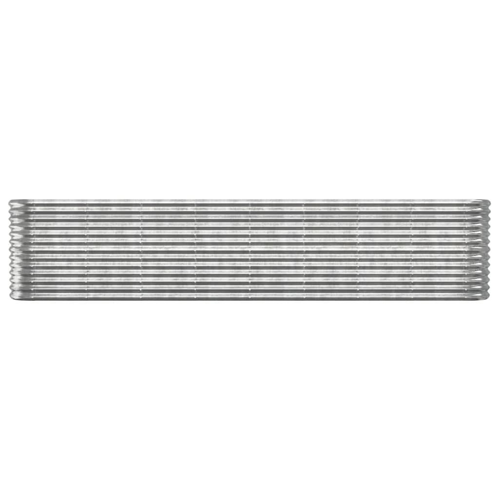 Garden Raised Bed Galvanised Steel 332x40x68 cm Silver
