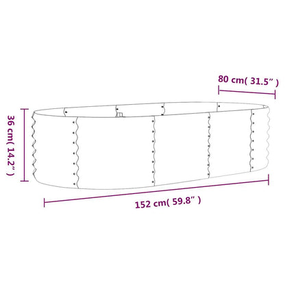 Garden Raised Bed Galvanised Steel 152x80x36 cm Anthracite