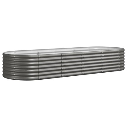 Garden Raised Bed Galvanised Steel 224x80x36 cm Grey