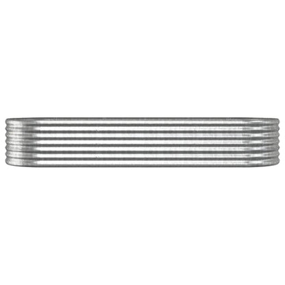 Garden Raised Bed Galvanised Steel 224x80x36 cm Silver