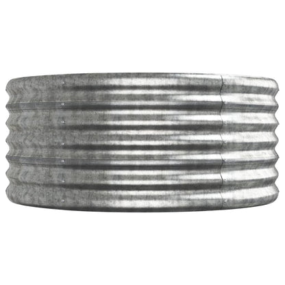 Garden Raised Bed Galvanised Steel 224x80x36 cm Silver