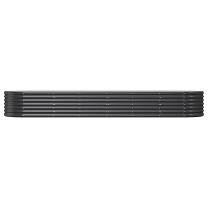 Garden Raised Bed Galvanised Steel 296x80x36 cm Anthracite