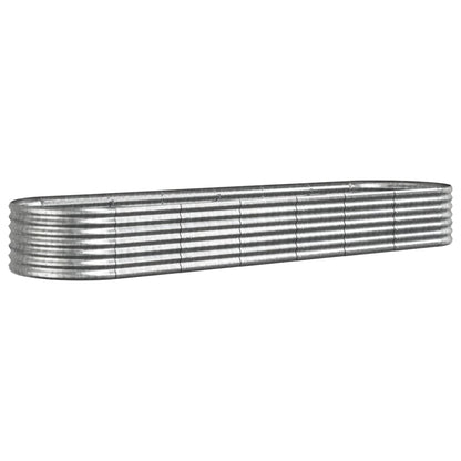 Garden Raised Bed Galvanised Steel 296x80x36 cm Silver