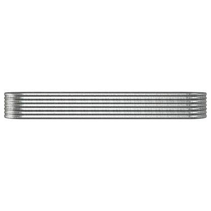 Garden Raised Bed Galvanised Steel 296x80x36 cm Silver