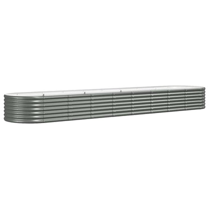 Garden Raised Bed Galvanised Steel 368x80x36 cm Grey