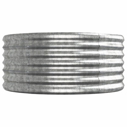 Garden Raised Bed Galvanised Steel 368x80x36 cm Silver