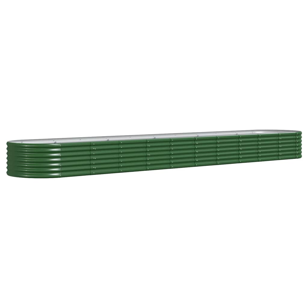 Garden Raised Bed Galvanised Steel 440x80x36 cm Green