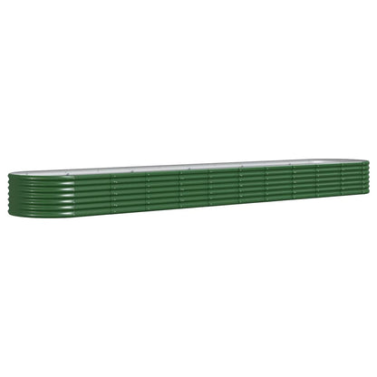 Garden Raised Bed Galvanised Steel 440x80x36 cm Green