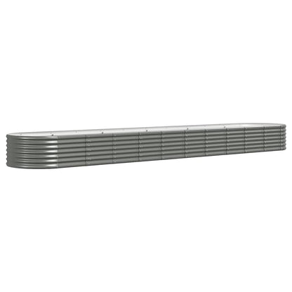 Garden Raised Bed Galvanised Steel 440x80x36 cm Grey