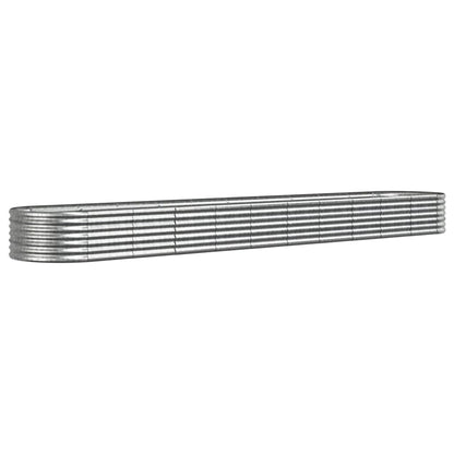 Garden Raised Bed Galvanised Steel 440x80x36 cm Silver
