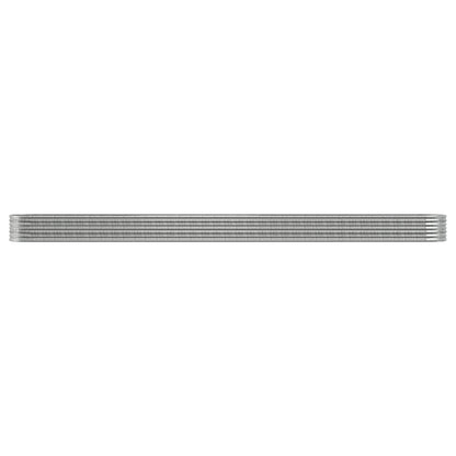 Garden Raised Bed Galvanised Steel 440x80x36 cm Silver