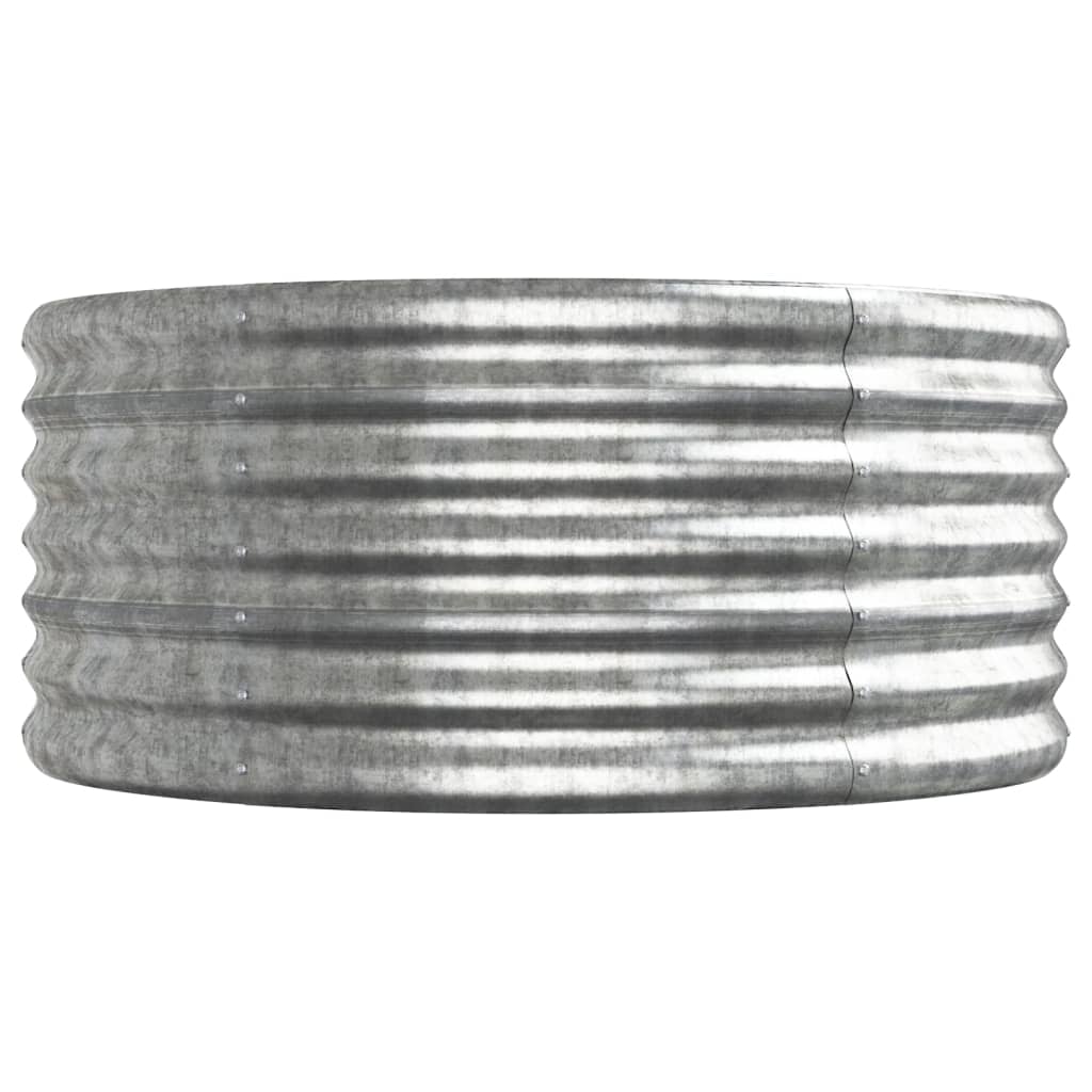 Garden Raised Bed Galvanised Steel 440x80x36 cm Silver