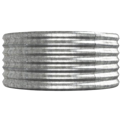 Garden Raised Bed Galvanised Steel 440x80x36 cm Silver