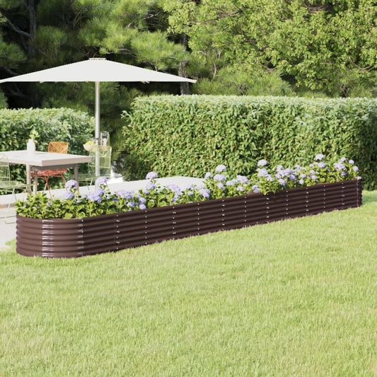 Garden Raised Bed Galvanised Steel 512x80x36 cm Brown