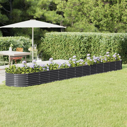 Garden Raised Bed Galvanised Steel 512x80x36 cm Anthracite