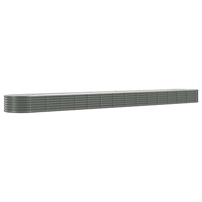 Garden Raised Bed Galvanised Steel 620x80x36 cm Grey