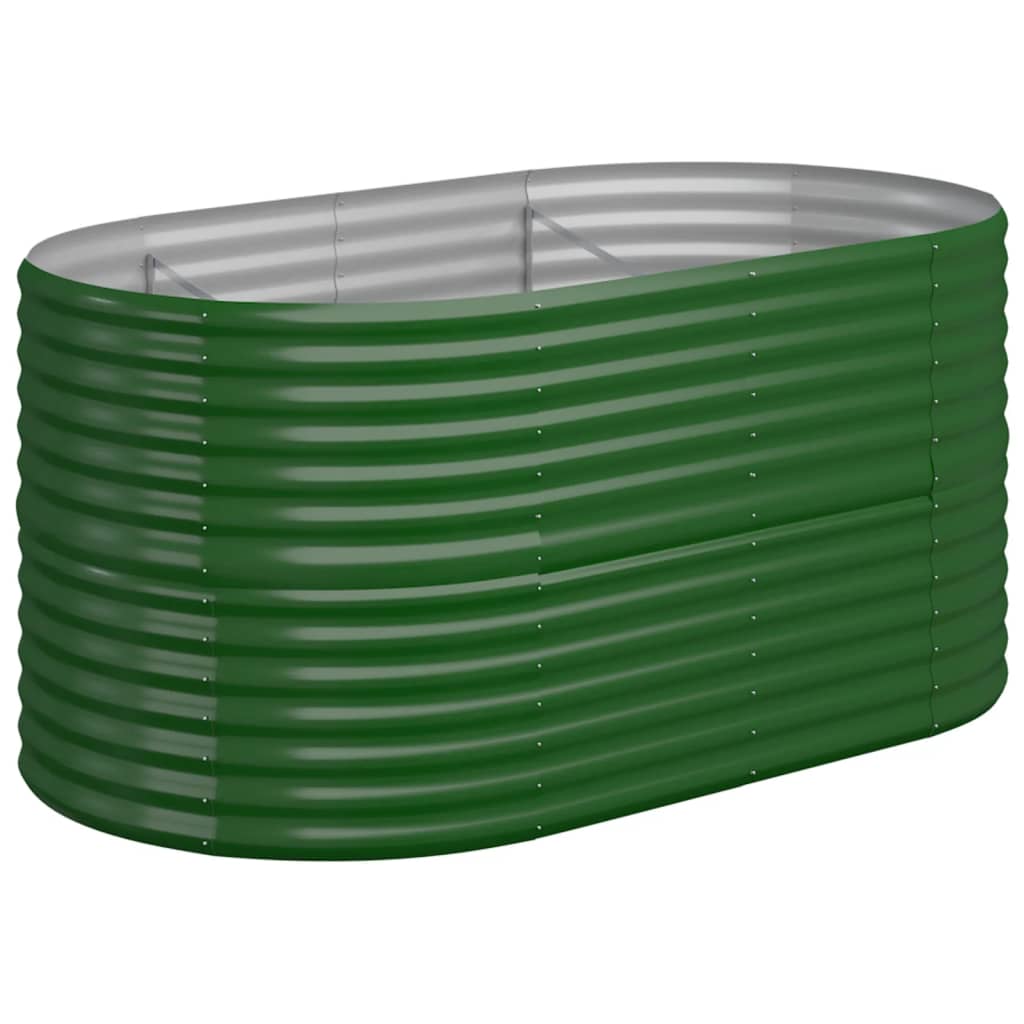 Garden Raised Bed Galvanised Steel 152x80x68 cm Green