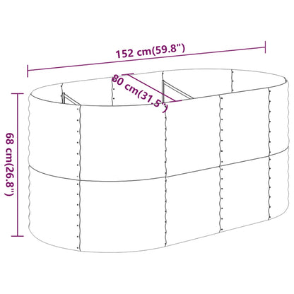 Garden Raised Bed Galvanised Steel 152x80x68 cm Brown