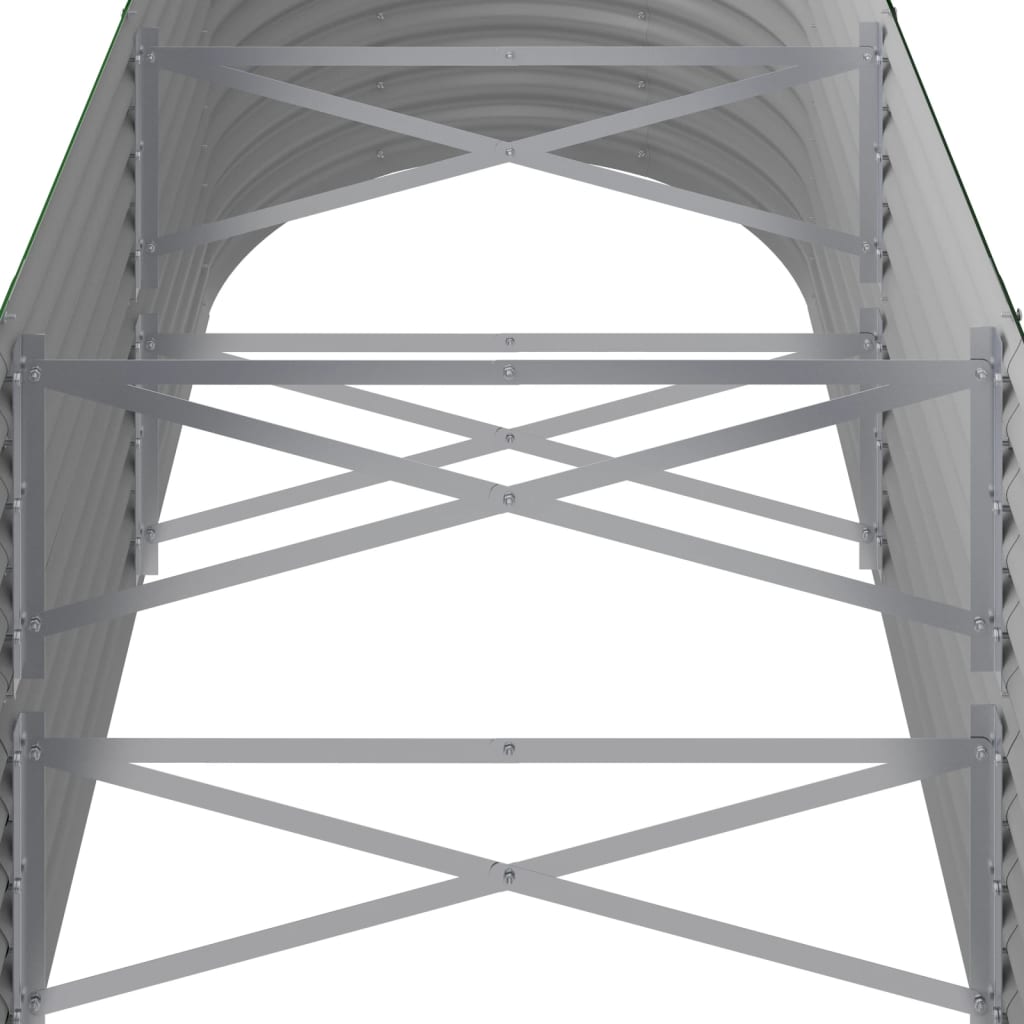 Garden Raised Bed Galvanised Steel 224x80x68 cm Green