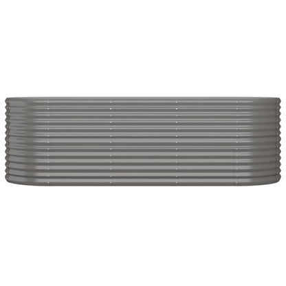 Garden Raised Bed Galvanised Steel 224x80x68 cm Grey
