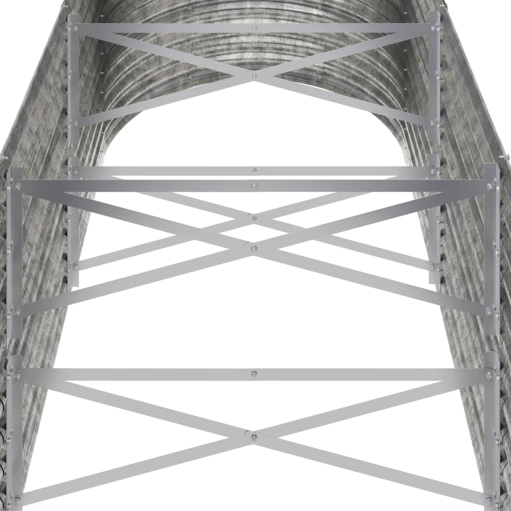 Garden Raised Bed Galvanised Steel 224x80x68 cm Silver