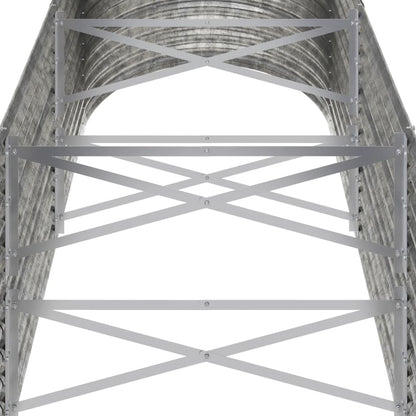 Garden Raised Bed Galvanised Steel 224x80x68 cm Silver