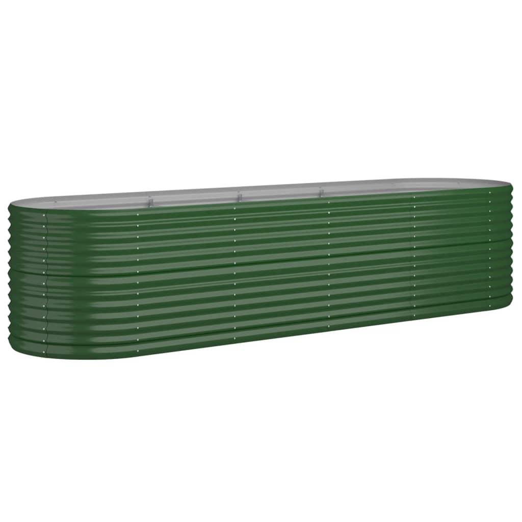 Garden Raised Bed Galvanised Steel 296x80x68 cm Green