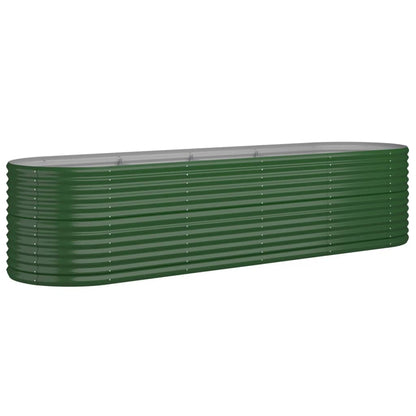Garden Raised Bed Galvanised Steel 296x80x68 cm Green