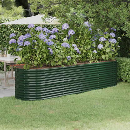 Garden Raised Bed Galvanised Steel 296x80x68 cm Green