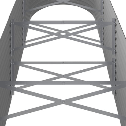 Garden Raised Bed Galvanised Steel 296x80x68 cm Grey