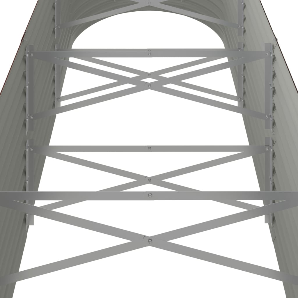 Garden Raised Bed Galvanised Steel 296x80x68 cm Brown