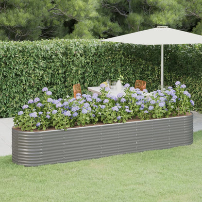 Garden Raised Bed Galvanised Steel 368x80x68 cm Grey