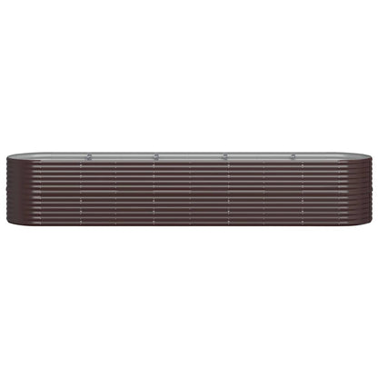 Garden Raised Bed Galvanised Steel 368x80x68 cm Brown