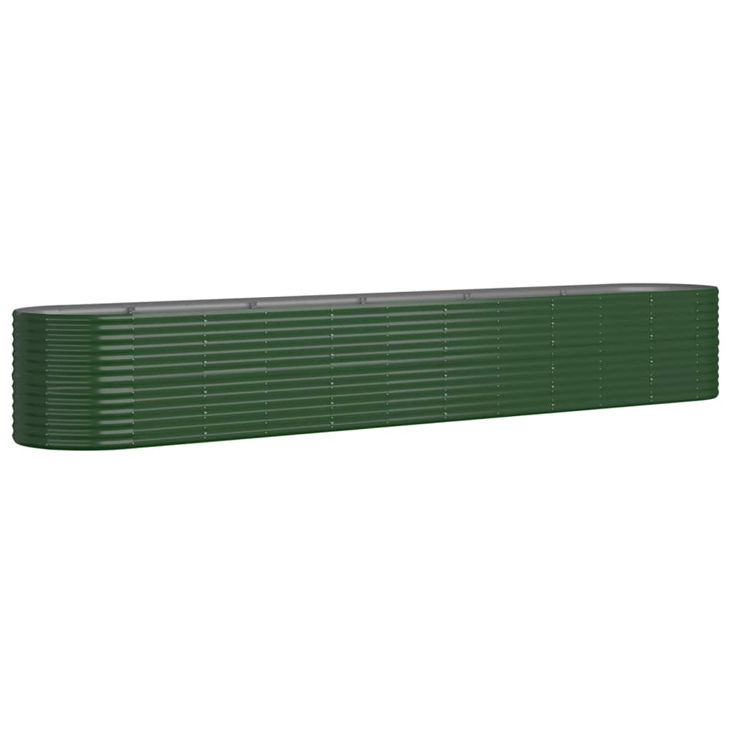 Garden Raised Bed Galvanised Steel 440x80x68 cm Green