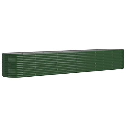 Garden Raised Bed Galvanised Steel 440x80x68 cm Green