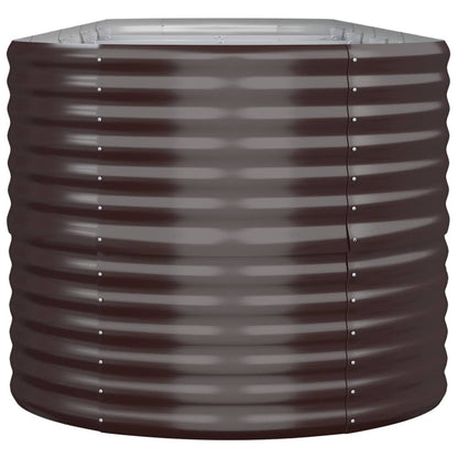 Garden Raised Bed Galvanised Steel 440x80x68 cm Brown