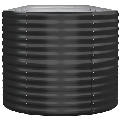 Garden Raised Bed Galvanised Steel 440x80x68 cm Anthracite