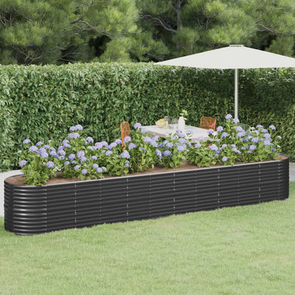 Garden Raised Bed Galvanised Steel 440x80x68 cm Anthracite