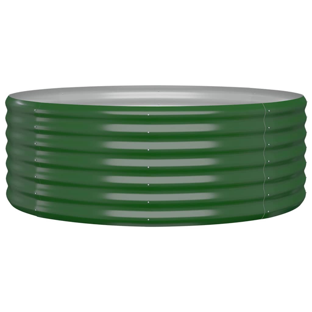 Garden Raised Bed Galvanised Steel 100x100x36 cm Green