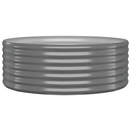 Garden Raised Bed Galvanised Steel 100x100x36 cm Grey