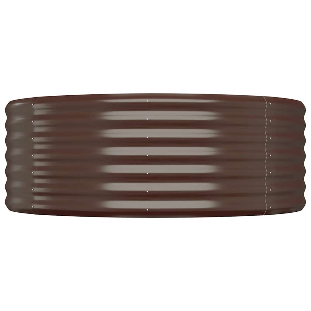 Garden Raised Bed Galvanised Steel 100x100x36 cm Brown