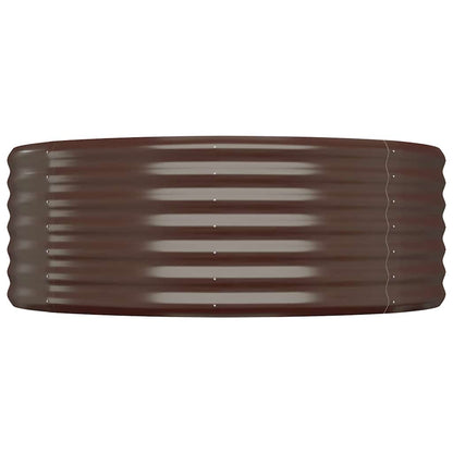 Garden Raised Bed Galvanised Steel 100x100x36 cm Brown