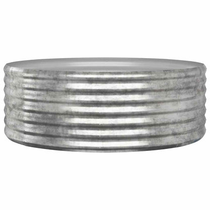 Garden Raised Bed Galvanised Steel 100x100x36 cm Silver